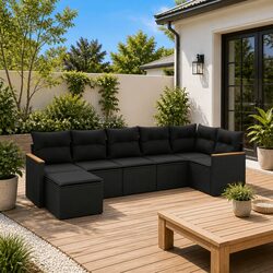 Sturdy 7 Piece Garden Sofa Set for Outdoor Spaces