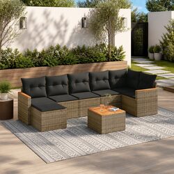 Premium 8-Piece Modular Garden Sofa Set in Grey