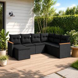 Premium 7-Piece Outdoor Garden Sofa Set with Cushions
