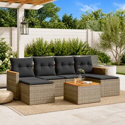 7-Piece Grey Modular Garden Sofa Set for Outdoor Spaces