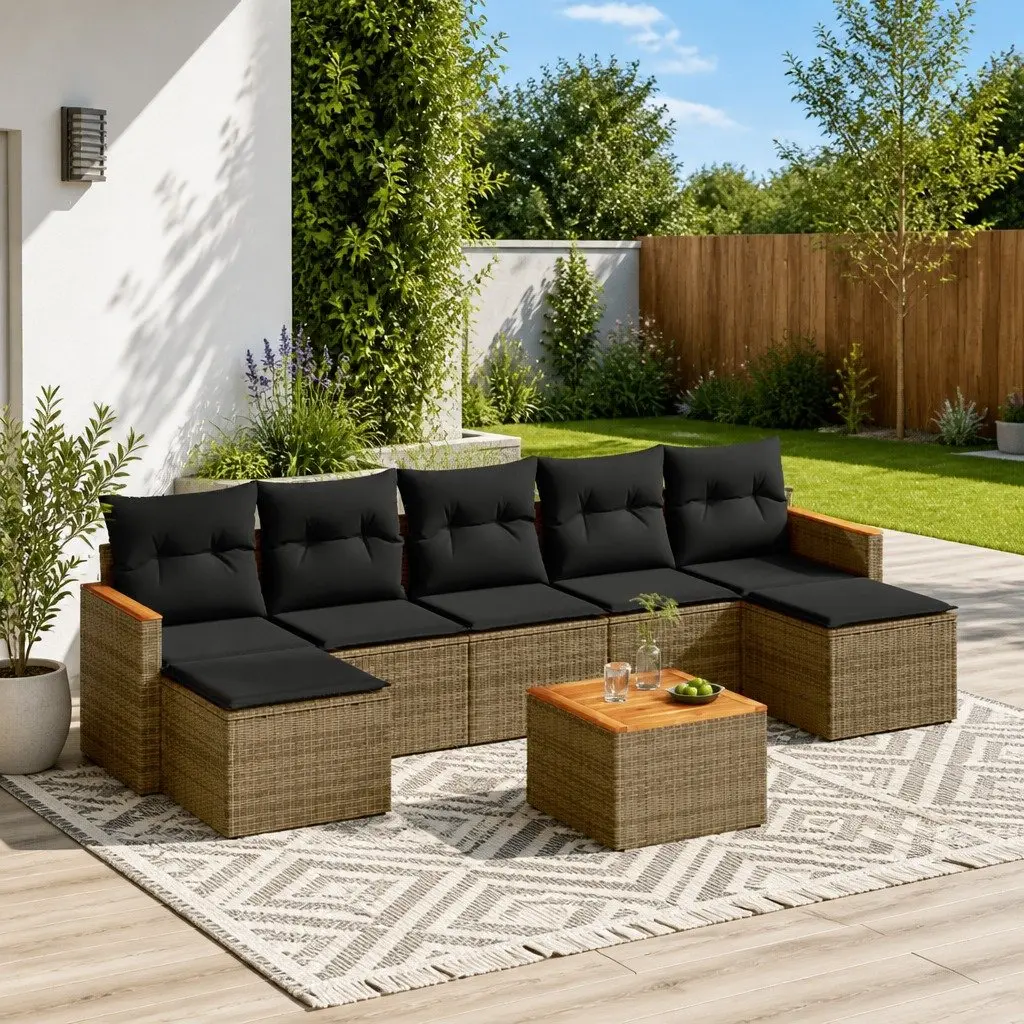 8-Piece Modular Garden Sofa Set in Grey