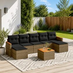 Sturdy 8-Piece Modular Garden Sofa Set in Grey