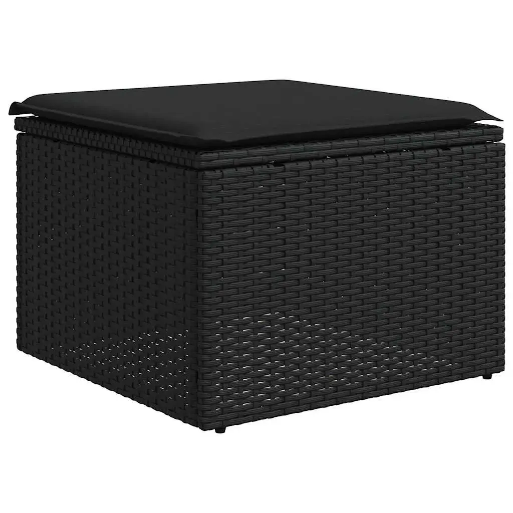 Garden Sofa Set PE Rattan 8 Piece Modular Outdoor Furniture Black