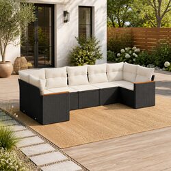 Sturdy 7 Piece Garden Sofa Set for Outdoor Comfort