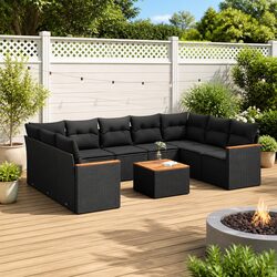 Durable 10 Piece Modular Garden Sofa Set with Cushions