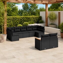 High-Quality 9 Piece Garden Sofa Set with Cushions
