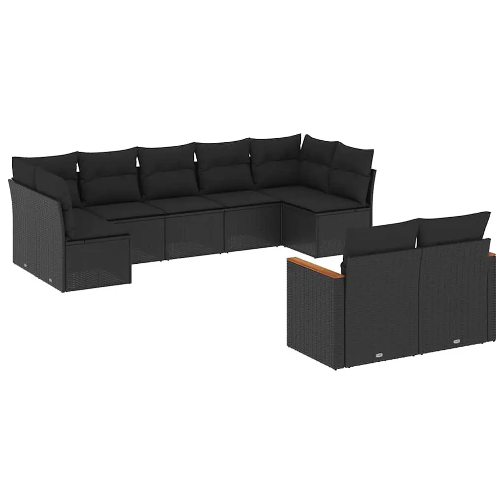 9 Piece Garden Sofa Set with Cushions
