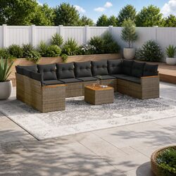 High-Quality 11 Piece Modular Grey Garden Sofa Set