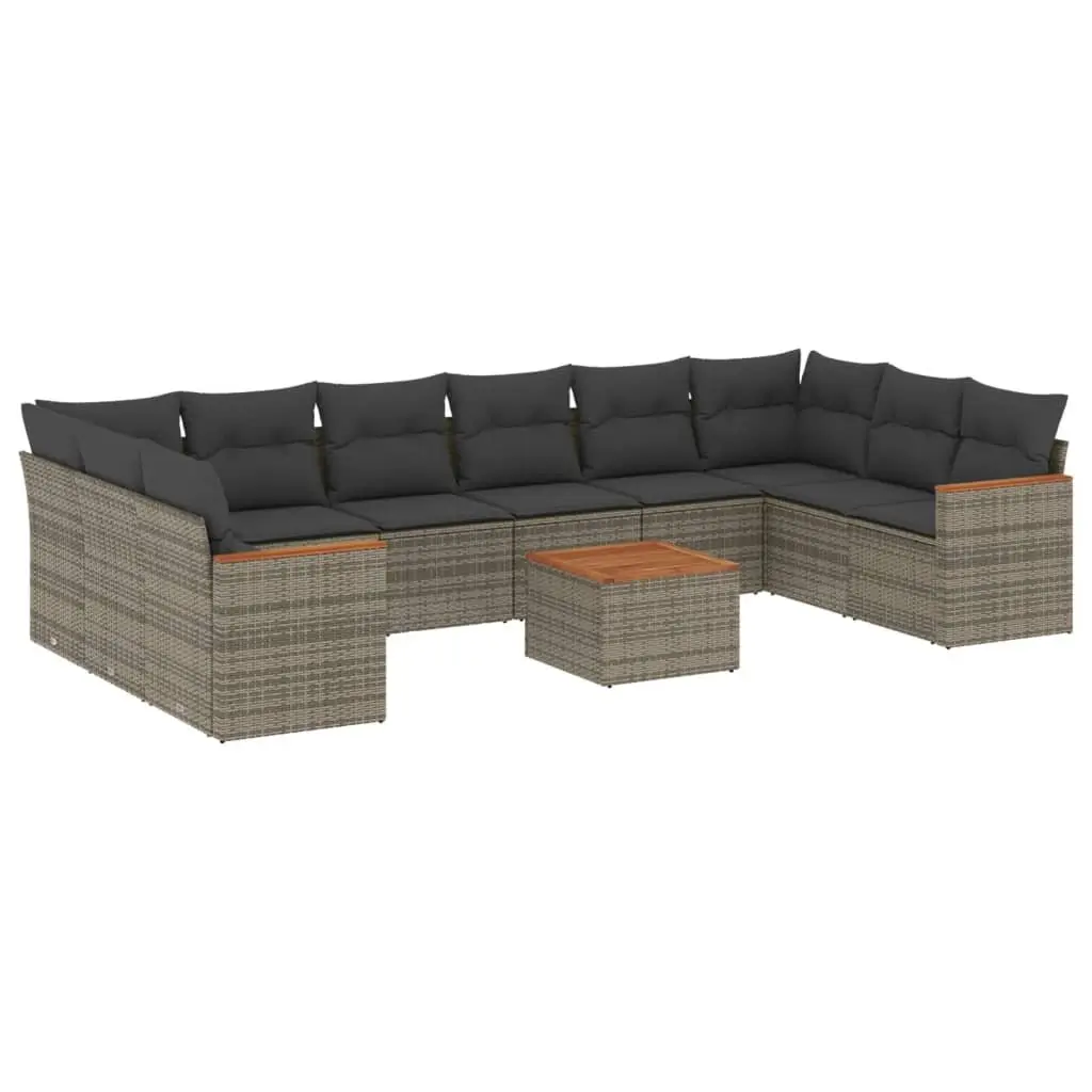 11 Piece Modular Grey Garden Sofa Set