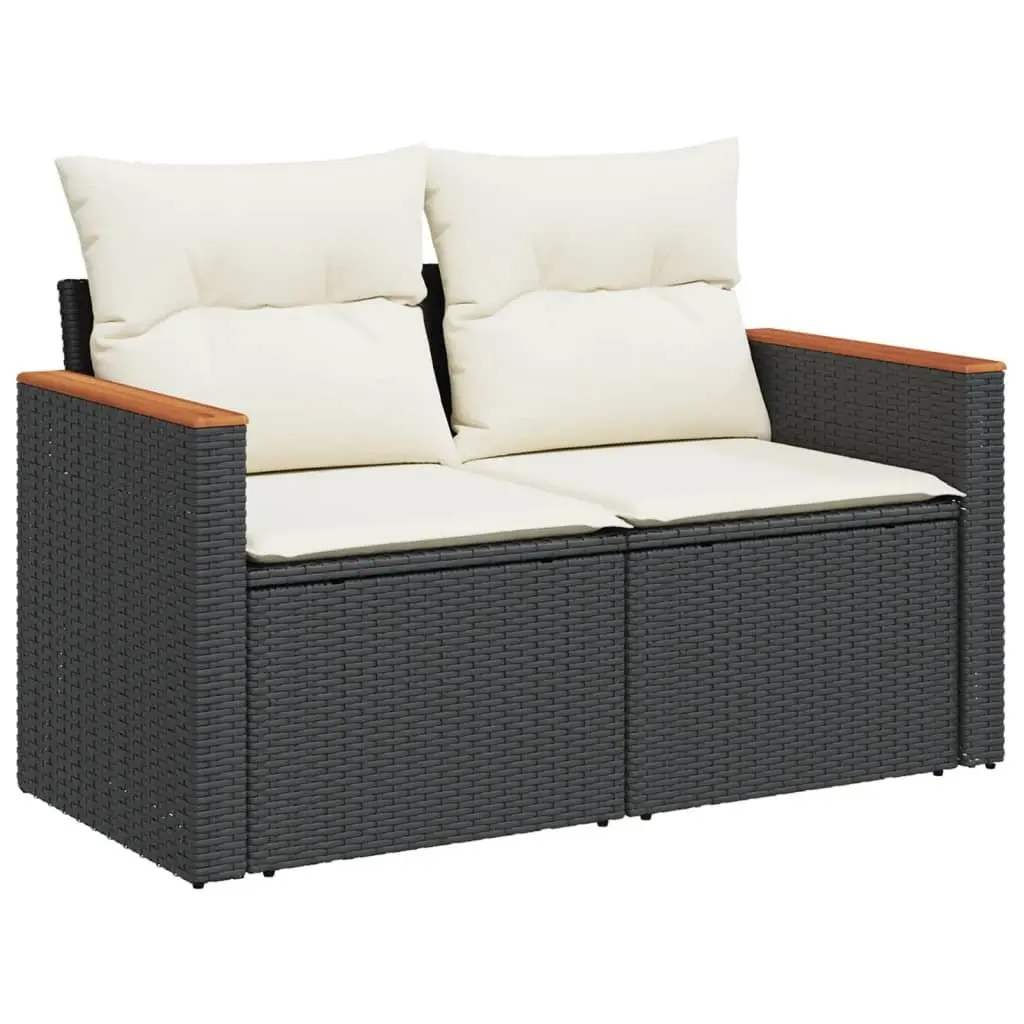 Garden Sofa Set PE Rattan 10 Piece Modular Outdoor Patio Furniture Black