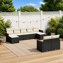 Premium 9 Piece Garden Sofa Set with Cushions