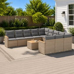 Modular 12 Piece Outdoor Sofa Set in Beige