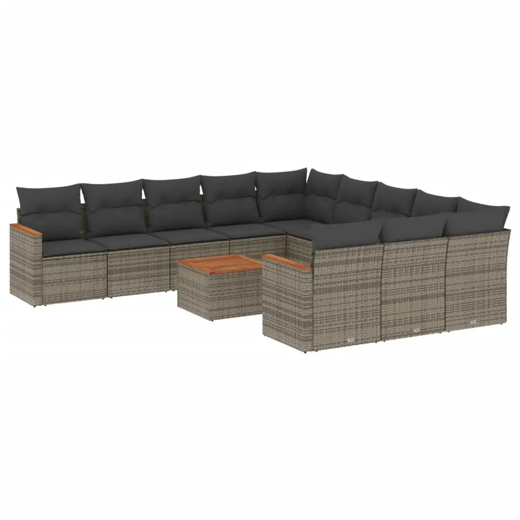 12-Piece Modular Garden Sofa Set in Grey