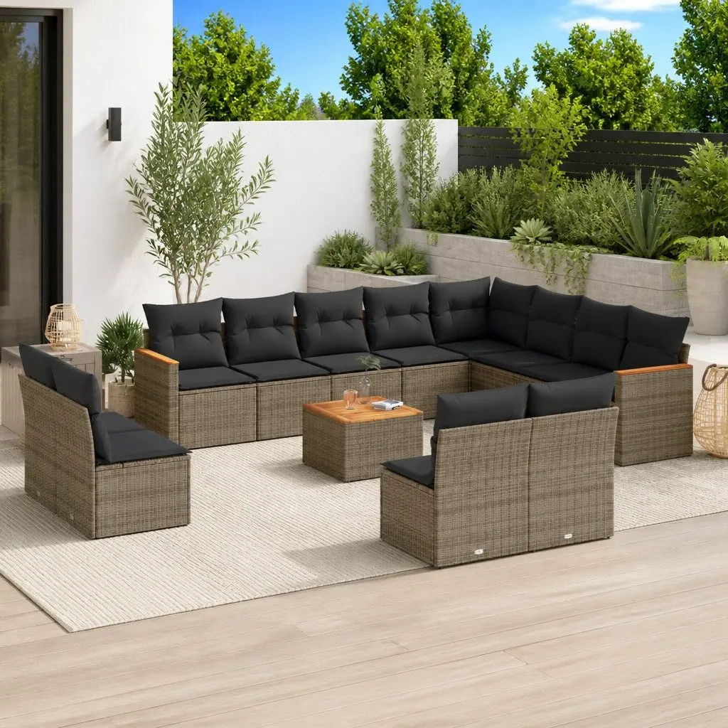 13 Piece Modular Garden Sofa Set in Grey
