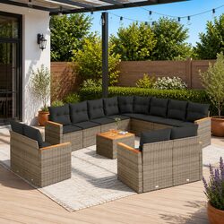 Premium Grey 13-Piece Outdoor Garden Sofa Set
