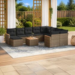 Grey Rattan Modular 11-Piece Garden Sofa Set