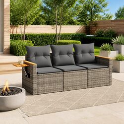 Durable 3 Piece Outdoor Garden Sofa Set in Grey