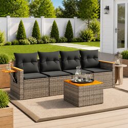 Durable 5 Piece Garden Sofa Set in Grey for Outdoor Spaces