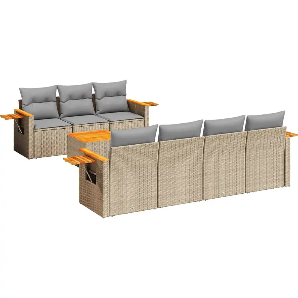 8 Piece Outdoor Garden Sofa Set Beige