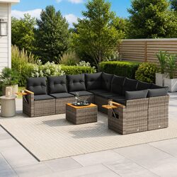 Modular Grey 9 Piece Outdoor Garden Sofa Set
