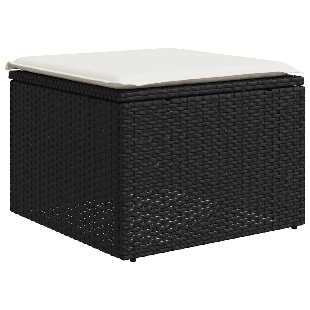 Garden Sofa Set PE Rattan 4 Piece Outdoor Furniture Black