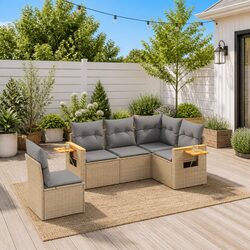 High-Quality 5-Piece Garden Sofa Set in Beige