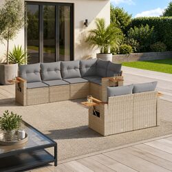 7-Piece Outdoor Garden Sofa Set with Durable Poly Rattan