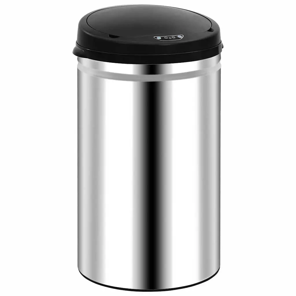40L Touchless Silver Trash Can with Sensor