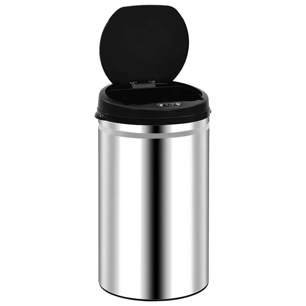40L Touchless Silver Trash Can with Sensor