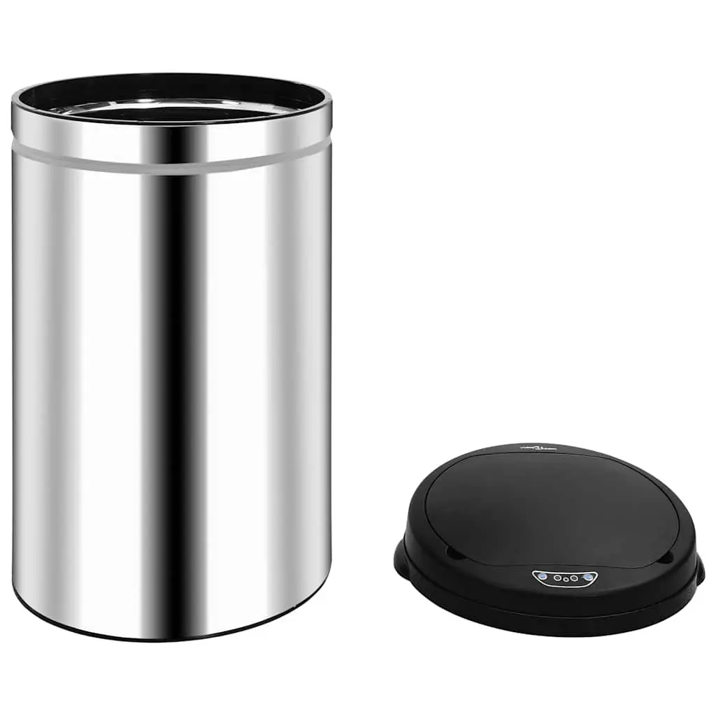 40L Touchless Silver Trash Can with Sensor