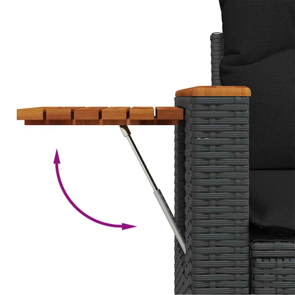 Garden Sofa Set PE Rattan 8 Piece Outdoor Furniture Patio Seating Black