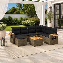 Modular 8 Piece Outdoor Garden Sofa Set in Grey
