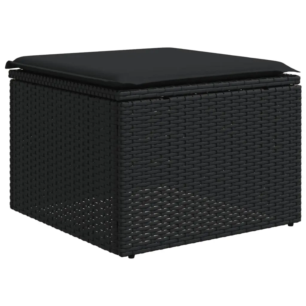 6 Piece Modular Garden Sofa Set in Black