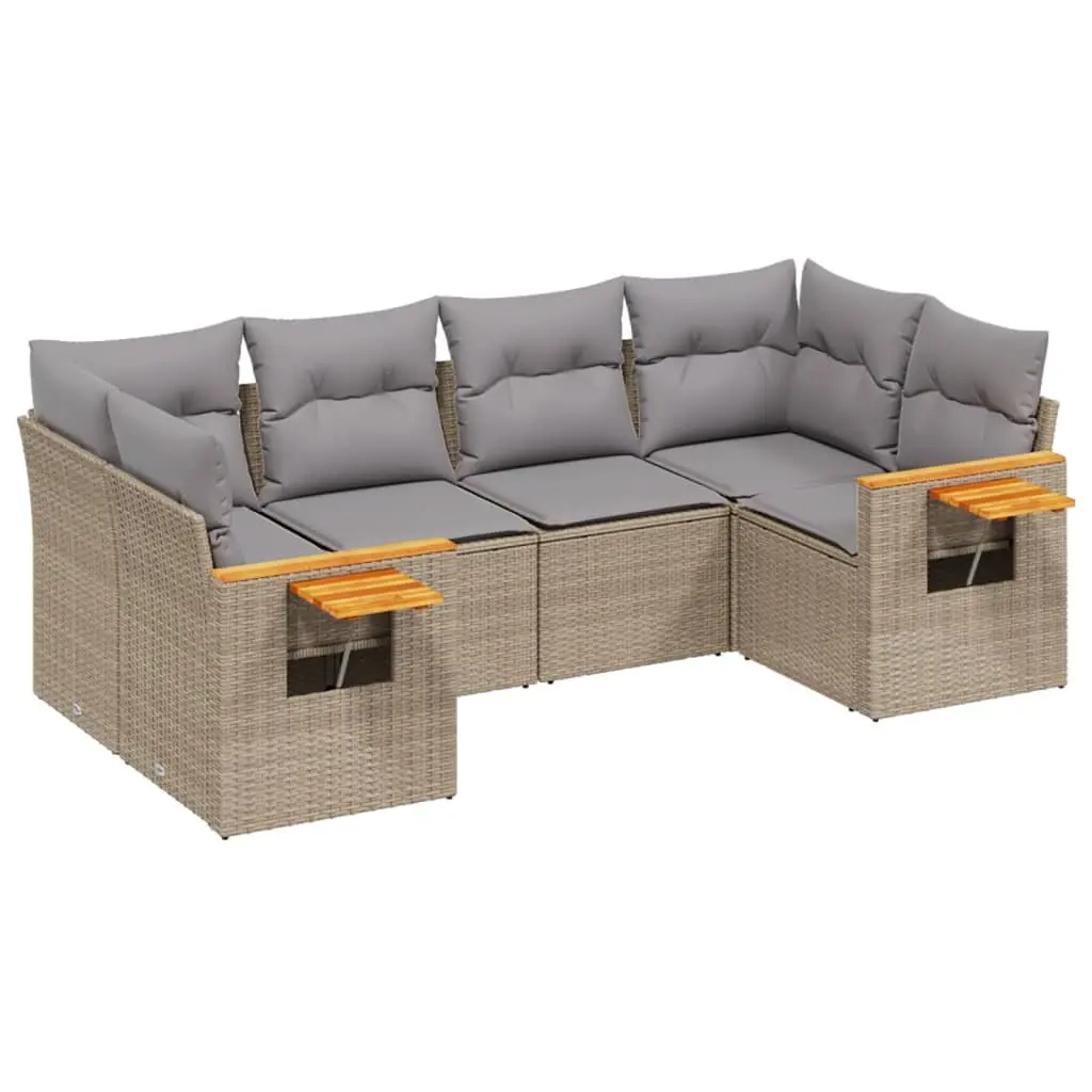 6 Piece Modular Garden Sofa Set Outdoor Patio Beige