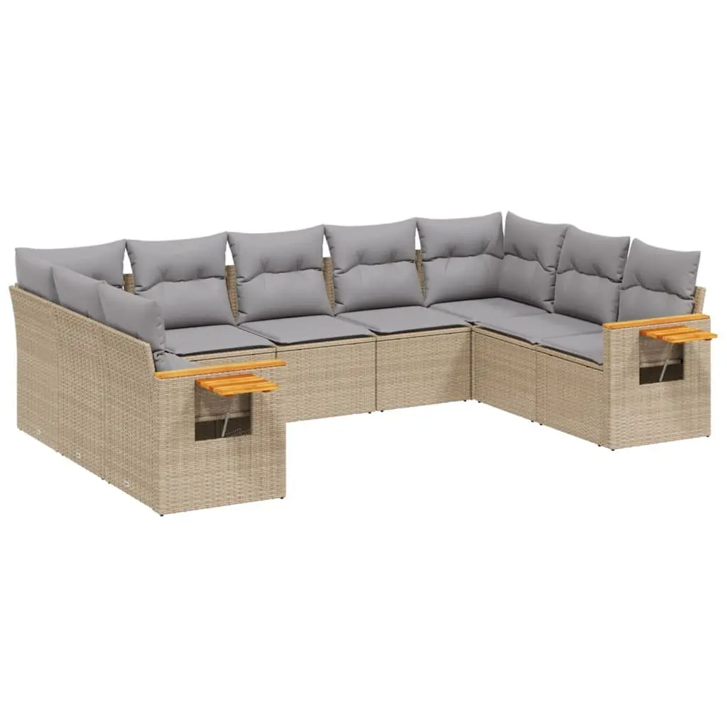 9 Piece Modular Garden Sofa Set in Beige