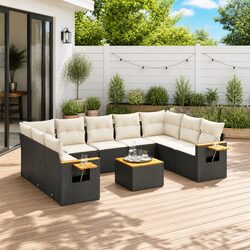 10-Piece Black Outdoor Sofa Set for Your Garden