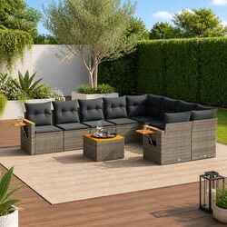 Sturdy 10 Piece Outdoor Garden Sofa Set in Grey