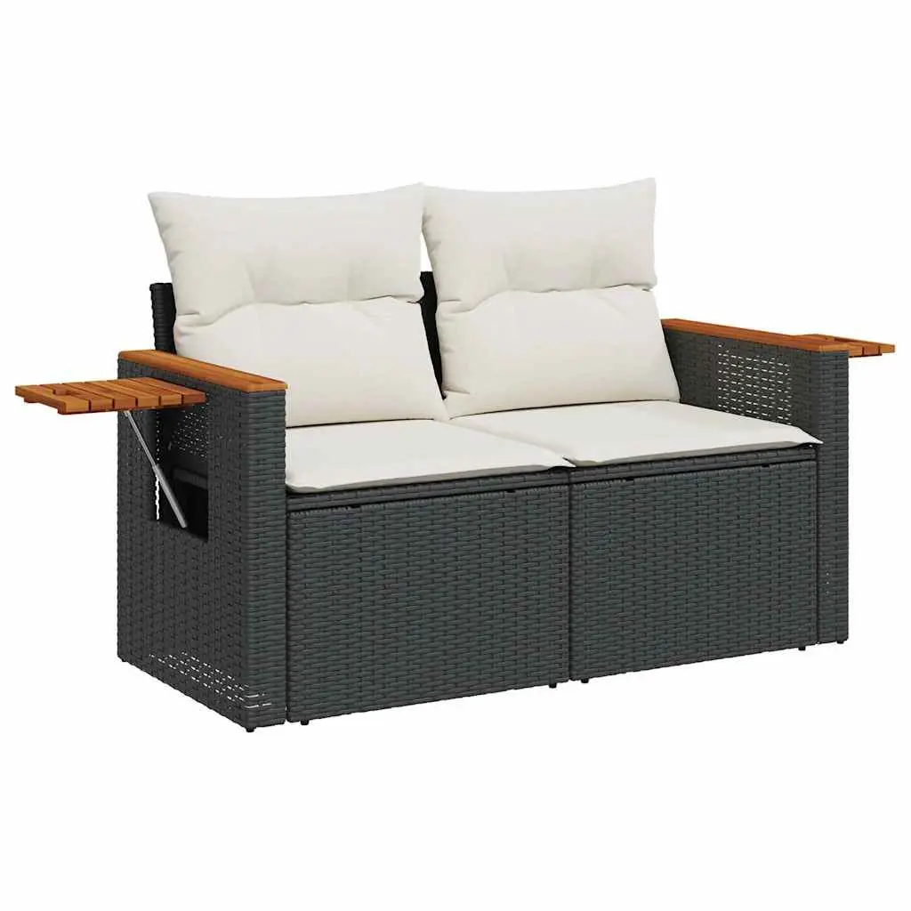 10-Piece Black Rattan Garden Sofa Set