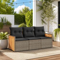 High-Quality 3 Piece Garden Sofa Set with Cushions