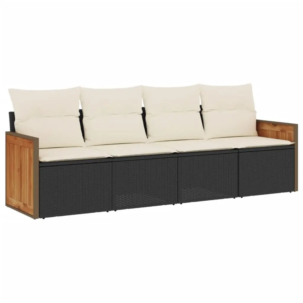 Modular Outdoor Sofa Set with Black Cushions
