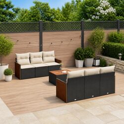 Durable 7 Piece Outdoor Garden Sofa Set with Cushions