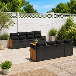 Premium 9 Piece Modular Garden Sofa Set with Cushions