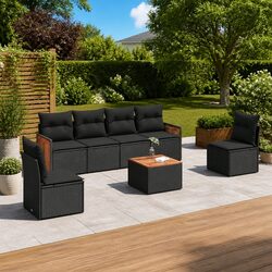 High-Quality Outdoor 7 Piece Garden Sofa Set with Cushions