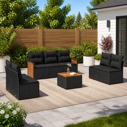 Premium 8 Piece Outdoor Garden Sofa Set with Cushions