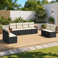 Durable 8 Piece Modular Outdoor Sofa Set with Cushions