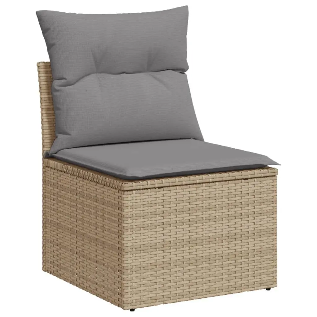 Modular 8-Piece Garden Sofa Set with Beige Cushions