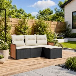 Premium 4-Piece Outdoor Garden Sofa Set with Cushions