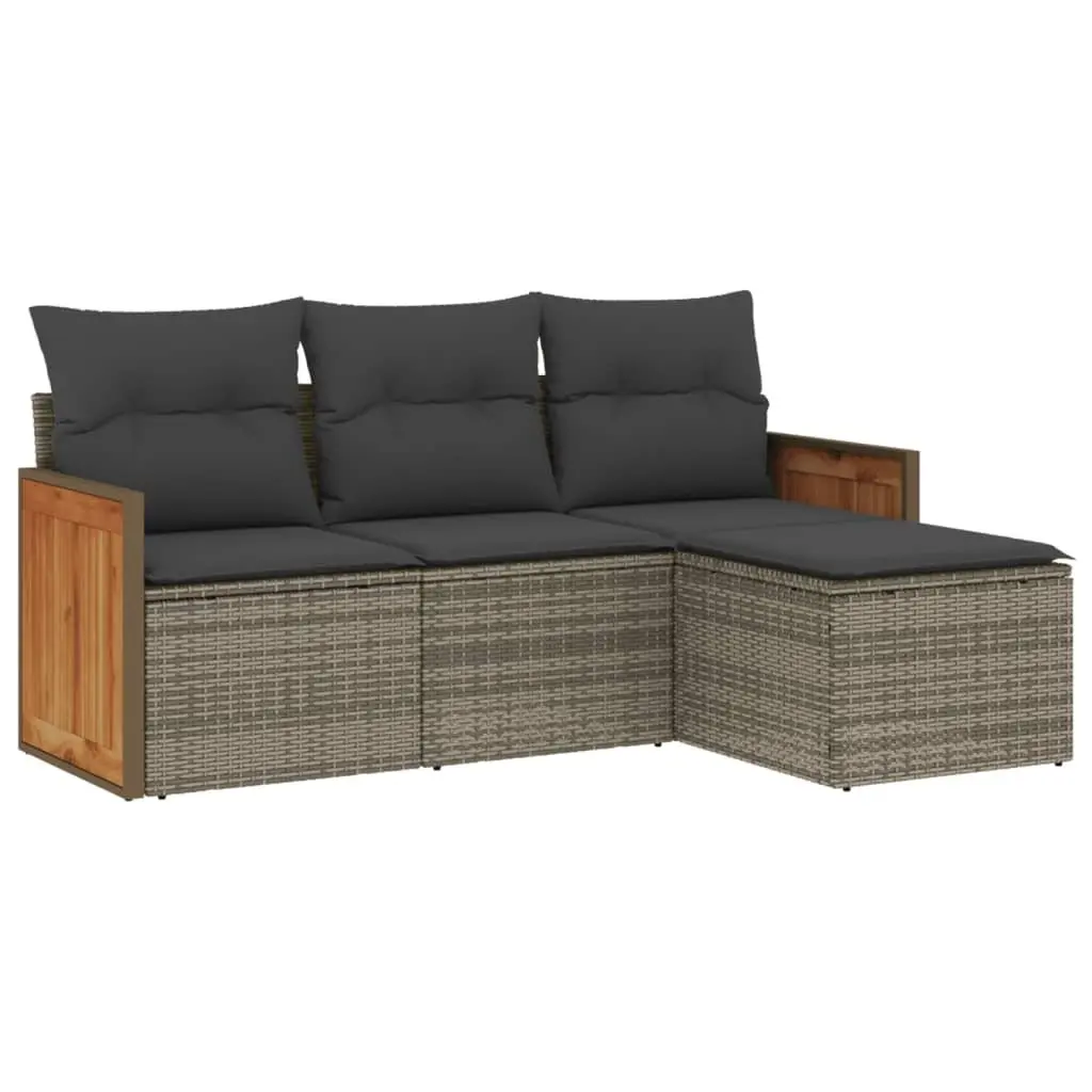 Modular Garden Sofa Set with Grey Cushions