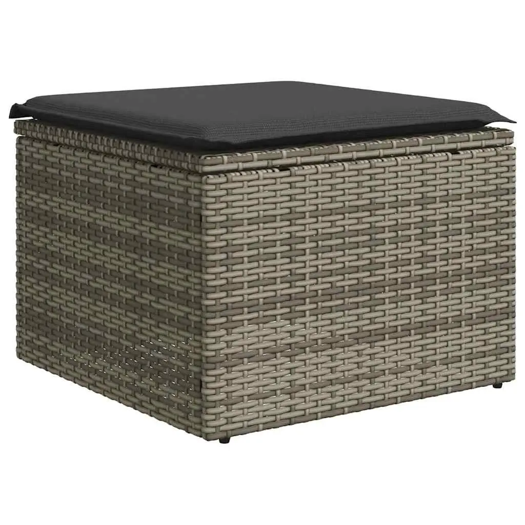 Garden Sofa Set PE Rattan 5 Piece Grey Outdoor Furniture Modular Patio