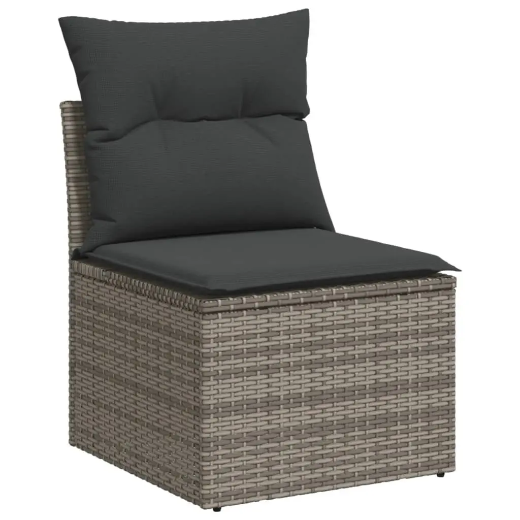 5 Piece Modular Garden Sofa Set with Grey Cushions
